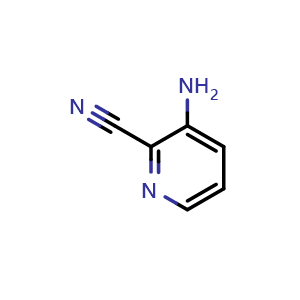 Chemical structure of 3-Amino-2-cyanopyridine , CAS 42242-11-5, AChemBlock C-3688