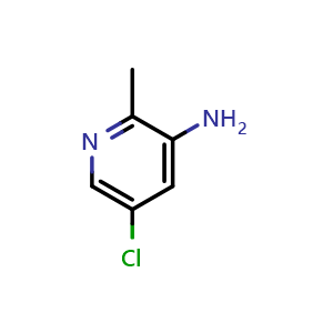 Chemical structure of 3-Amino-5-chloro-2-methylpyridine , CAS 89639-36-1, AChemBlock C-3693