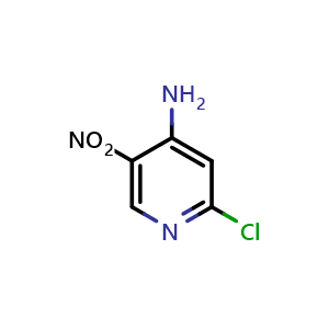 Chemical structure of 4-Amino-2-chloro-5-nitropyridine , CAS 2604-39-9, AChemBlock C-3715