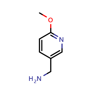 Chemical structure of 5-Aminomethyl-2-methoxypyridine , CAS 262295-96-5, AChemBlock C-3721