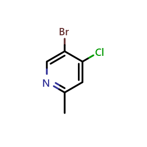 Chemical structure of 5-Bromo-4-chloro-2-picoline , CAS 1003711-85-0, AChemBlock C-3762