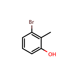 Chemical structure of 3-Bromo-2-methyl phenol , CAS 7766-23-6, AChemBlock D-2571