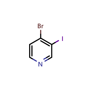 Chemical structure of 4-Bromo-3-iodopyridine , CAS 89167-20-4, AChemBlock E-3014