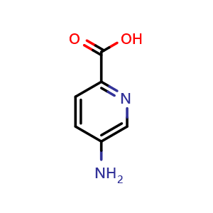 Chemical structure of 5-Amino-2-pyridinecarboxylic acid , CAS 24242-20-4, AChemBlock E-3036