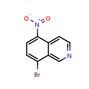 Chemical structure of 8-Bromo-5-nitro-isoquinoline , CAS 252861-41-9, AChemBlock E-3060