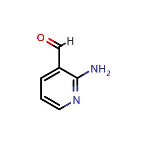 Chemical structure of 2-Amino-3-pyridinecarboxaldehyde , CAS 7521-41-7, AChemBlock E-3082
