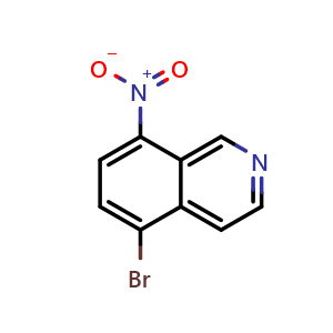 Chemical structure of 5-Bromo-8-nitroisoquinoline , CAS 63927-23-1, AChemBlock F-4010