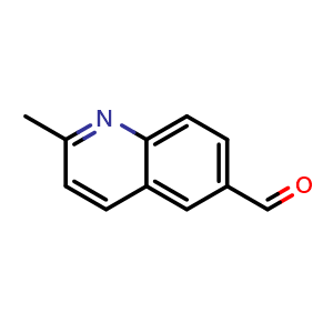 Chemical structure of 2-Methyl-quinoline-6-carbaldehyde , CAS 108166-03-6, AChemBlock F-4029