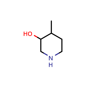 Chemical structure of 4-Methyl-piperidin-3-ol , CAS 955082-96-9, AChemBlock F-4041
