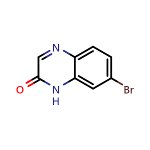 Chemical structure of 7-Bromoquinoxalin-2(1H)-one , CAS 82031-32-1, AChemBlock F-4065