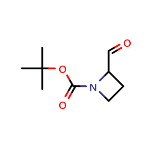 Chemical structure of tert-Butyl 2-formylazetidine-1-carboxylate , CAS 852324-38-0, AChemBlock F-4076