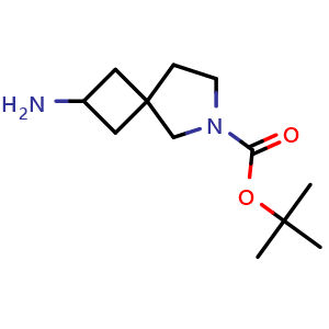 Chemical structure of 2-Amino-6-aza-spiro[3.4]octane-6-carboxylic acid tert-butyl ester , CAS 1239319-94-8, AChemBlock F-4116