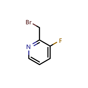 Chemical structure of 2-Bromomethyl-3-fluoro-pyridine , CAS 122307-44-2, AChemBlock F-4122