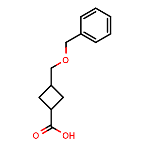 Chemical structure of 3-(Benzyloxymethyl)cyclobutanecarboxylic acid , CAS 1363381-57-0, AChemBlock F-4129