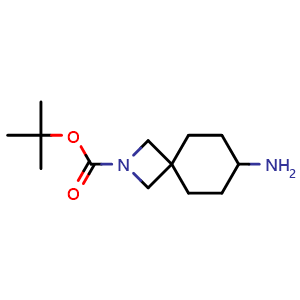 Chemical structure of 7-Amino-2-aza-spiro[3.5]nonane-2-carboxylic acid tert-butyl ester , CAS 1408075-19-3, AChemBlock F-4141