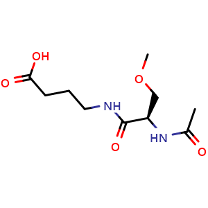Chemical structure of (2R)-4-(2-Acetylamino-3-methoxy-propionylamino)-butyric acid , CAS 2068138-13-4, AChemBlock F-4154