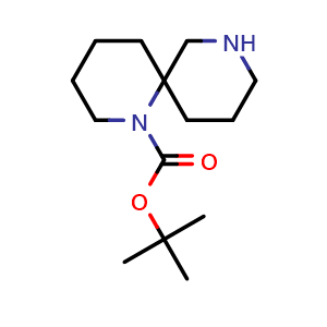 Chemical structure of 1,8-Diazaspiro[5.5]undecane-1-carboxylic acid tert-butyl ester , CAS 960294-18-2, AChemBlock F-4174