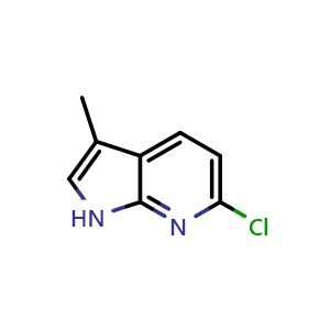 Chemical structure of 6-Chloro-3-methyl-1H-pyrrolo[2,3-b]pyridine , CAS 1211531-25-7, AChemBlock F-4214