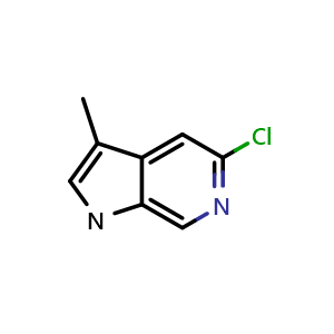 Chemical structure of 5-Chloro-3-methyl-1H-pyrrolo[2,3-c]pyridine , CAS 1401621-45-1, AChemBlock F-4220