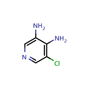Chemical structure of 5-Chloro-3,4-diaminopyridine , CAS 929074-42-0, AChemBlock F-4221