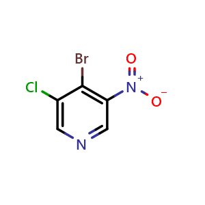 Chemical structure of 4-Bromo-3-chloro-5-nitropyridine , CAS 1072141-30-0, AChemBlock F-4229