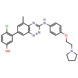 4-Chloro-3-(5-methyl-3-(4-(2-(pyrrolidin-1-yl)ethoxy)phenylamino)benzo[e][1,2,4]triazin-7-yl)phenol