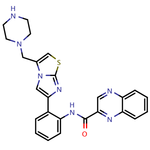 N-(2-(3-(1-Piperazinylmethyl)imidazo(2,1-b)thiazol-6-yl)phenyl)-2-quinoxalinecarboxamide