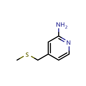 Chemical structure of 4-[(Methylsulfanyl)methyl]pyridin-2-amine , CAS 179554-98-4, AChemBlock F-4303