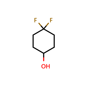 Chemical structure of 4,4-Difluorocyclohexanol , CAS 22419-35-8, AChemBlock F-4340