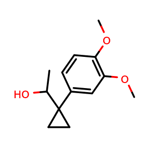 Chemical structure of 1-(3,4-Dimethoxyphenyl)-1-cyclopropyl ethanol , CAS 1339438-00-4, AChemBlock F-4354