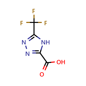 Chemical structure of 5-(Trifluoromethyl)-4H-1,2,4-triazole-3-carboxylic acid , CAS 944897-41-0, AChemBlock F-4357