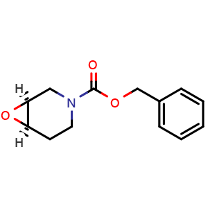 Chemical structure of cis-3-Cbz-7-oxa-3-aza-bicyclo[4.1.0]heptane , CAS 66207-08-7, AChemBlock F-4383