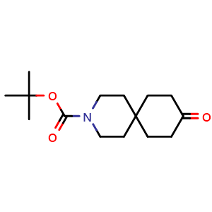 Chemical structure of tert-Butyl 9-oxo-3-azaspiro[5.5]undecane-3-carboxylate , CAS 873924-08-4, AChemBlock F-4398
