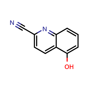 Chemical structure of 5-Hydroxyquinoline-2-carbonitrile , CAS 586413-05-0, AChemBlock F-4416