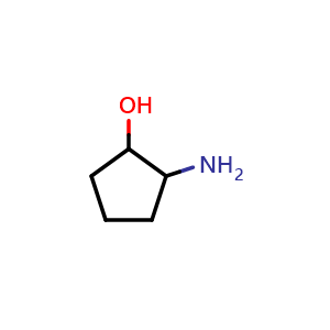 Chemical structure of 2-Aminocyclopentanol , CAS 89381-13-5, AChemBlock F-4442