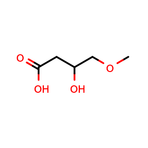 Chemical structure of 3-Hydroxy-4-methoxybutanoic acid , CAS 855620-63-2, AChemBlock F-4460