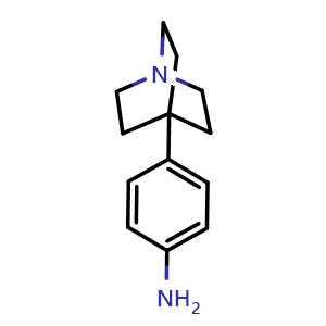 Chemical structure of 4-(1-Aza-bicyclo[2.2.2]oct-4-yl)-phenylamine , CAS 160132-43-4, AChemBlock F-4471