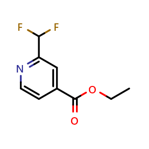 Chemical structure of Ethyl 2-(difluoromethyl)pyridine-4-carboxylate , CAS 1192539-75-5, AChemBlock F-4476