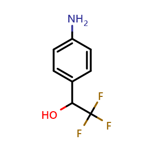 Chemical structure of 1-(4-Amino-phenyl)-2,2,2-trifluoro-ethanol , CAS 178042-35-8, AChemBlock F-4575