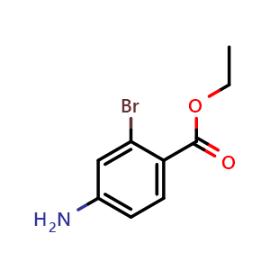 Chemical structure of 4-Amino-2-bromo-benzoic acid ethyl ester , CAS 109098-70-6, AChemBlock F-4588