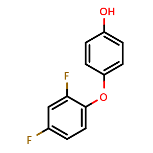 Chemical structure of 4-(2,4-Difluoro-phenoxy)-phenol , CAS 123599-90-6, AChemBlock F-4594