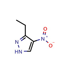 Chemical structure of 3-Ethyl-4-nitro-1H-pyrazole , CAS 70951-91-6, AChemBlock F-4599