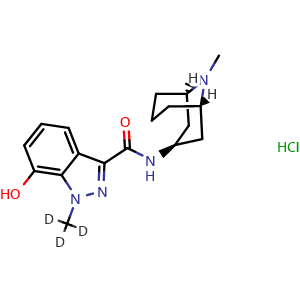 Chemical structure of 7-Hydroxy granisetron-d3 hydrochloride , CAS 2124272-03-1, AChemBlock F-4613