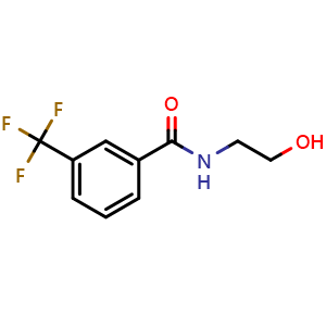 Chemical structure of N-(2-Hydroxyethyl)-3-(trifluoromethyl)benzamide , CAS 948718-97-6, AChemBlock F-4619