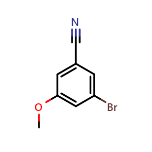 Chemical structure of 3-Bromo-5-methoxybenzonitrile , CAS 867366-91-4, AChemBlock F-4623