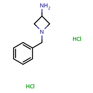 Chemical structure of 1-Benzylazetidin-3-amine dihydrochloride , CAS 1307683-81-3, AChemBlock F-4642