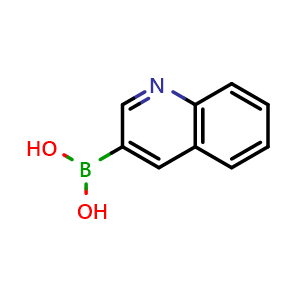 Chemical structure of 3-Quinolineboronic acid , CAS 191162-39-7, AChemBlock F-4652