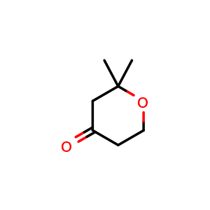 Chemical structure of 2,2-Dimethyltetrahydropyran-4-one , CAS 1194-16-7, AChemBlock F-4698