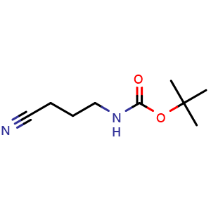 Chemical structure of tert-Butyl N-(3-cyanopropyl)carbamate , CAS 91419-50-0, AChemBlock F-4702