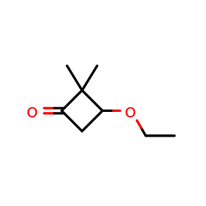Chemical structure of 3-Ethoxy-2,2-dimethylcyclobutanone , CAS 2292-84-4, AChemBlock F-4713